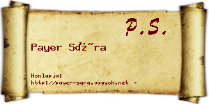 Payer Sára névjegykártya