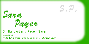 sara payer business card