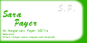 sara payer business card